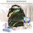 thumbnail image 4 of Japuie Green Marble Print Mummy Backpack for Moms,Waterproof Diaper Bag with Adjustable Straps,Baby Care Nappy Bag,Maternity Mummy Backpack for Travel, Baby and Everyday Use, 4 of 4