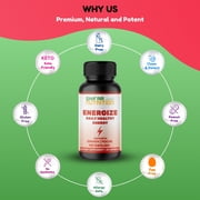 Shifaa Nutrition Energize Halal Vitamins – Natural Energy & Focus Support with B Vitamins, Caffeine & Taurine – 60 Servings, Jitter-Free