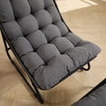 thumbnail image 5 of Jopath Outdoor Lounge Chair with Ottoman, Comfy Sling Recliner Chair with Puffy Cushion and Foot Stool for Living Room Bedroom Reading Room Grey, 5 of 9