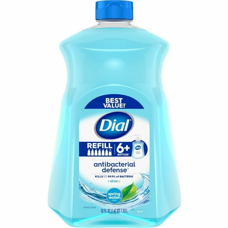 Dial Antimicrobial Liquid Hand Soap Spring Water 52 oz Bottle 3/Carton 17010
