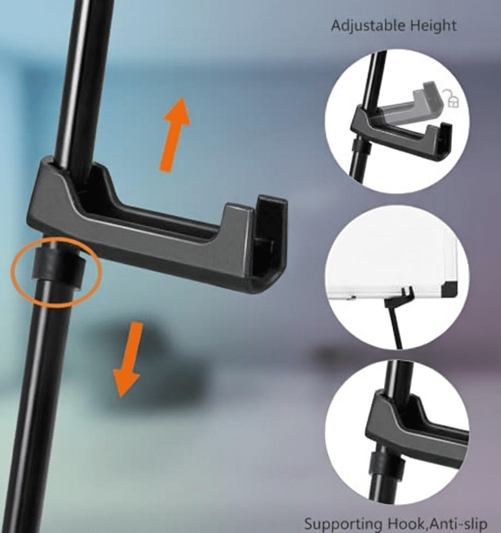 Lightweight Collapsible Portable Easel Display Stand with Tripod Base, Instant Floor Poster Holder for Art, Signage, and Presentations, Supports Up to 5 Pounds, Black Steel Frame