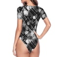 thumbnail image 4 of The Xecao Seamless Pattern With Skulls Women's Crew Neck Body Suit, a short-sleeved bodysuit and basic swimsuit, both comfort and style for dating and daily life, 4 of 9