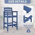thumbnail image 4 of FUNBERRY Bar Height Outdoor Chair, Tall Adirondack Chair, All Weather HDPE Outdoor Bar Chairs for Bistro Patio Balcony, 4 of 11