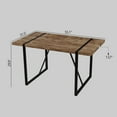 thumbnail image 3 of Tcbosik 55"L Rectangular Dining Table, Kitchen Table for 4, Industrial Table with Metal Legs for Dining Room Living Room, Brown, 3 of 8