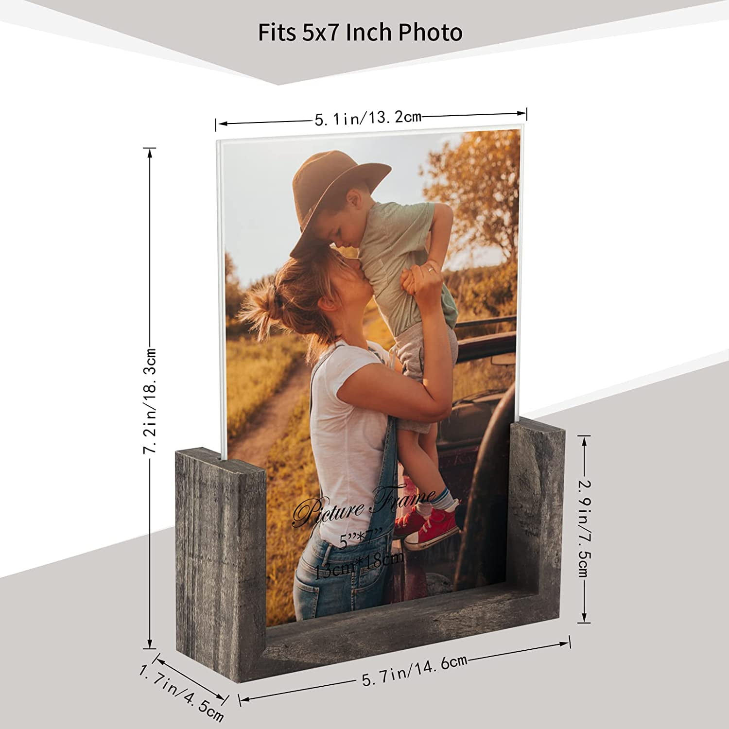 Cadre Photo En Bois 5x7 Pouces - Fabriqué Aux États-Unis - Neuf Dans Sa Boîte