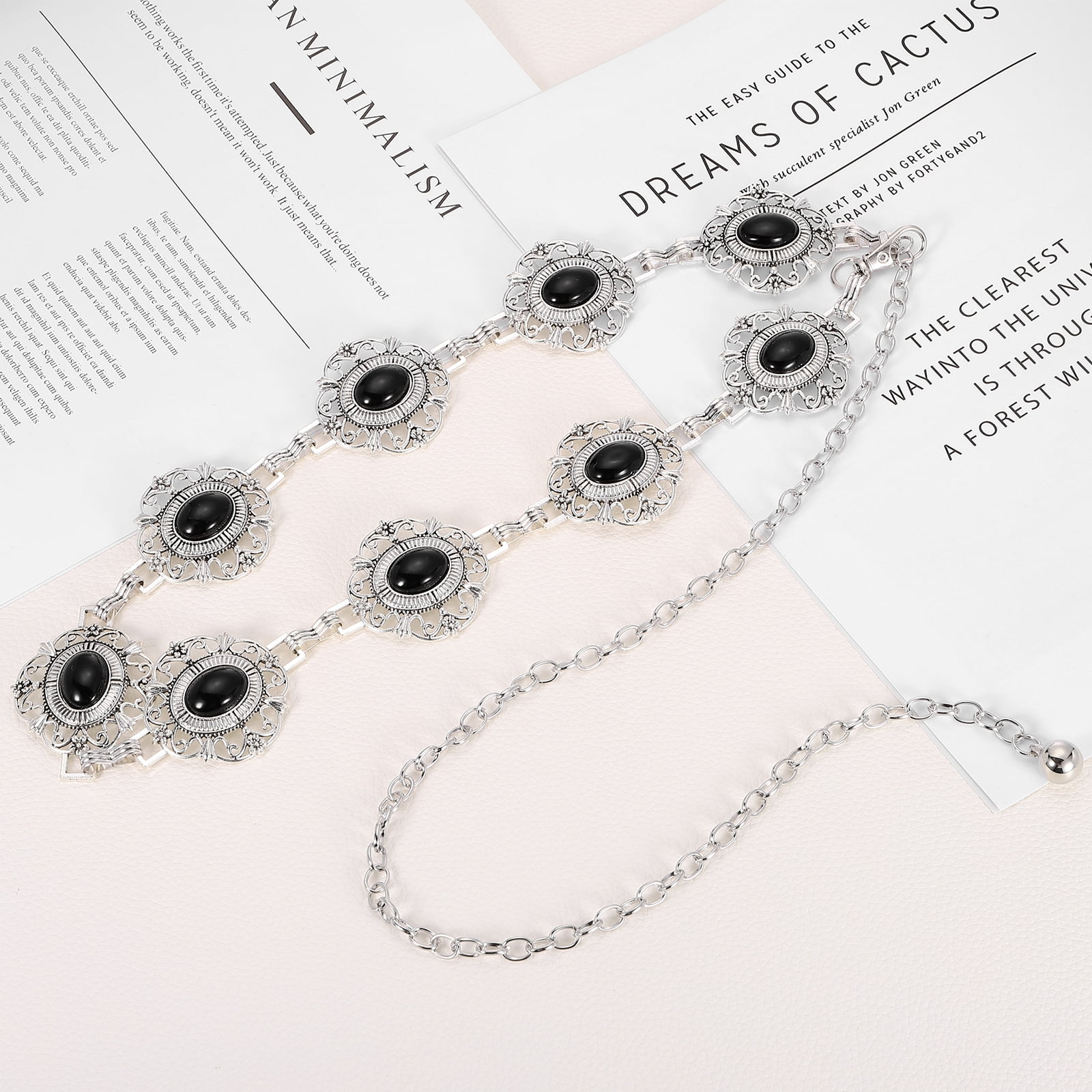 9585 Western Concho Fashion Chain Belt Western Metal Concho Belt Cowgirl Chain Belt for Dresses  main image 4