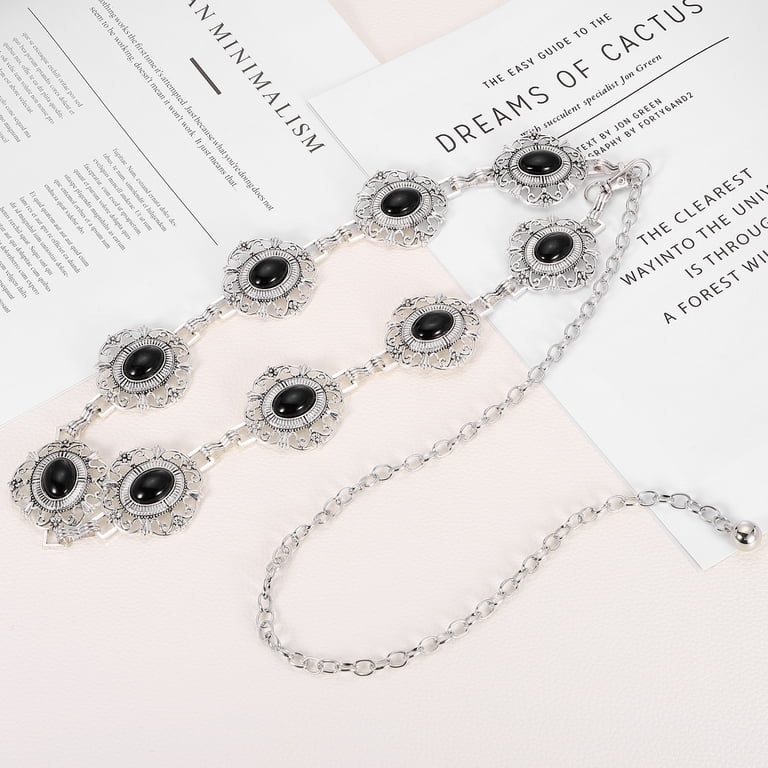 Western Metal Concho Chain Belt, Chain Waist Belts for Women  display picture 2