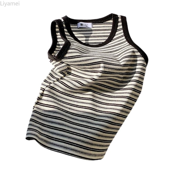 Liyamei Girls Striped Tank Top Summer Casual Sleeveless Shirt For Toddler Kids Comfortable Stretchy Outfit Playwear Everyday Wear Girls Tops Size 3-4 Years