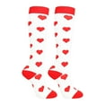 thumbnail image 3 of Chaussettes de Compression 20-30mmhg Longueur Genou Bas de Sport Femmes Bas de Randonnée pour Unisexe Chaussettes de Compression Genou Course Cyclisme, Blanc, Cœur, L/TG, 3 of 8