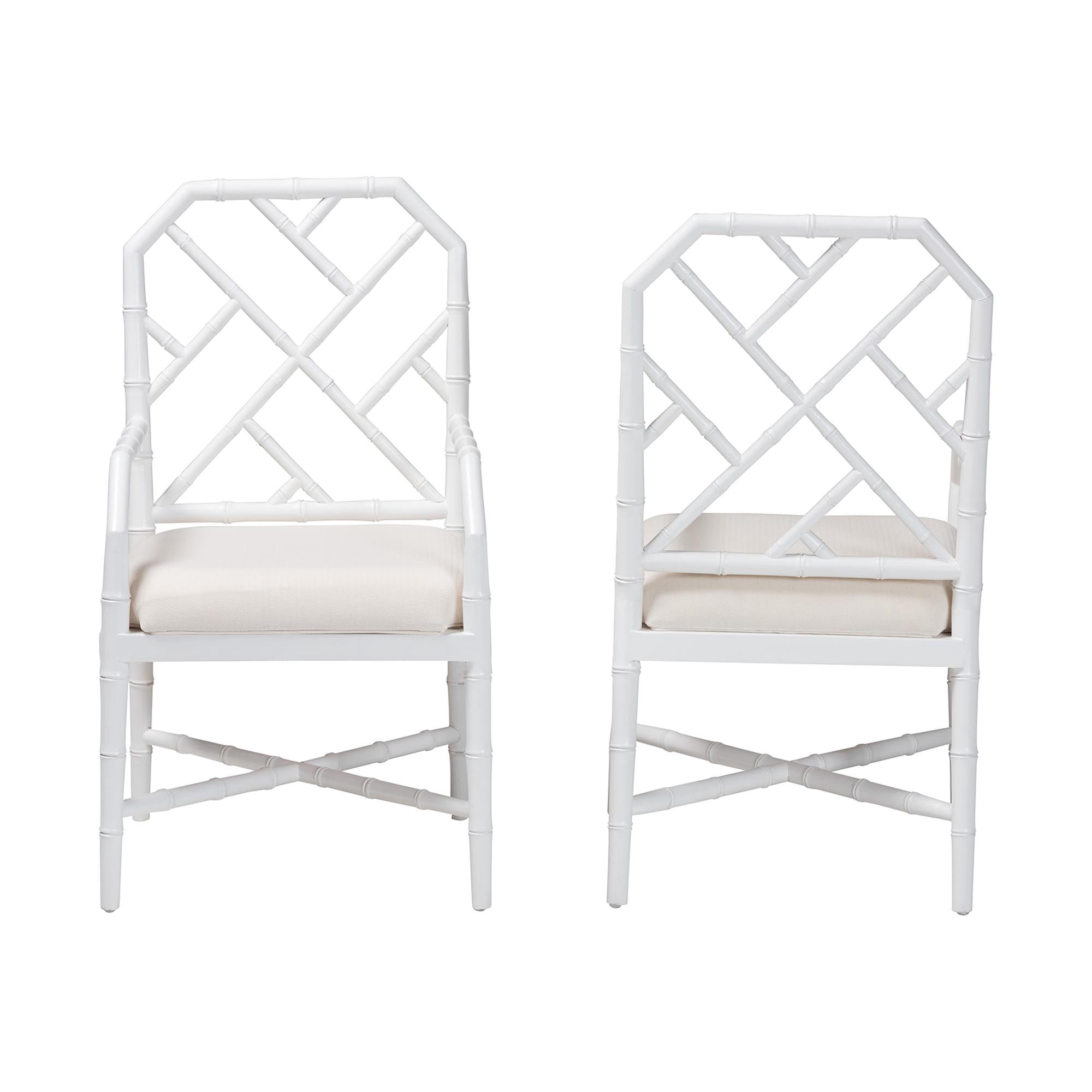 bali & pari Sergio Boho Dining Chair, Dining Height, Set of 2, White