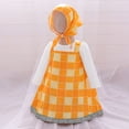thumbnail image 3 of Pandaie Toddler Little Girls and Bear Folk Dress Up Kids Birthday Party Long Sleeve Outfit with Kerchief Set 6-9 Months Yellow, 3 of 8