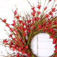 thumbnail image 6 of JEWLALO 14" Spring Artificial Forsythia Flower Wreath, All Year Around Wreath for Front Door, Wedding Window Home Wall Indoor Front Door Decor (Red), 6 of 7