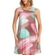 thumbnail image 1 of Easygdp Pastel Macarons Delight para Vestido Transpirable de Mujer, Vestido Suelto de Manga Corta con Pliegues y Bolsillos para el Verano, 1 of 7