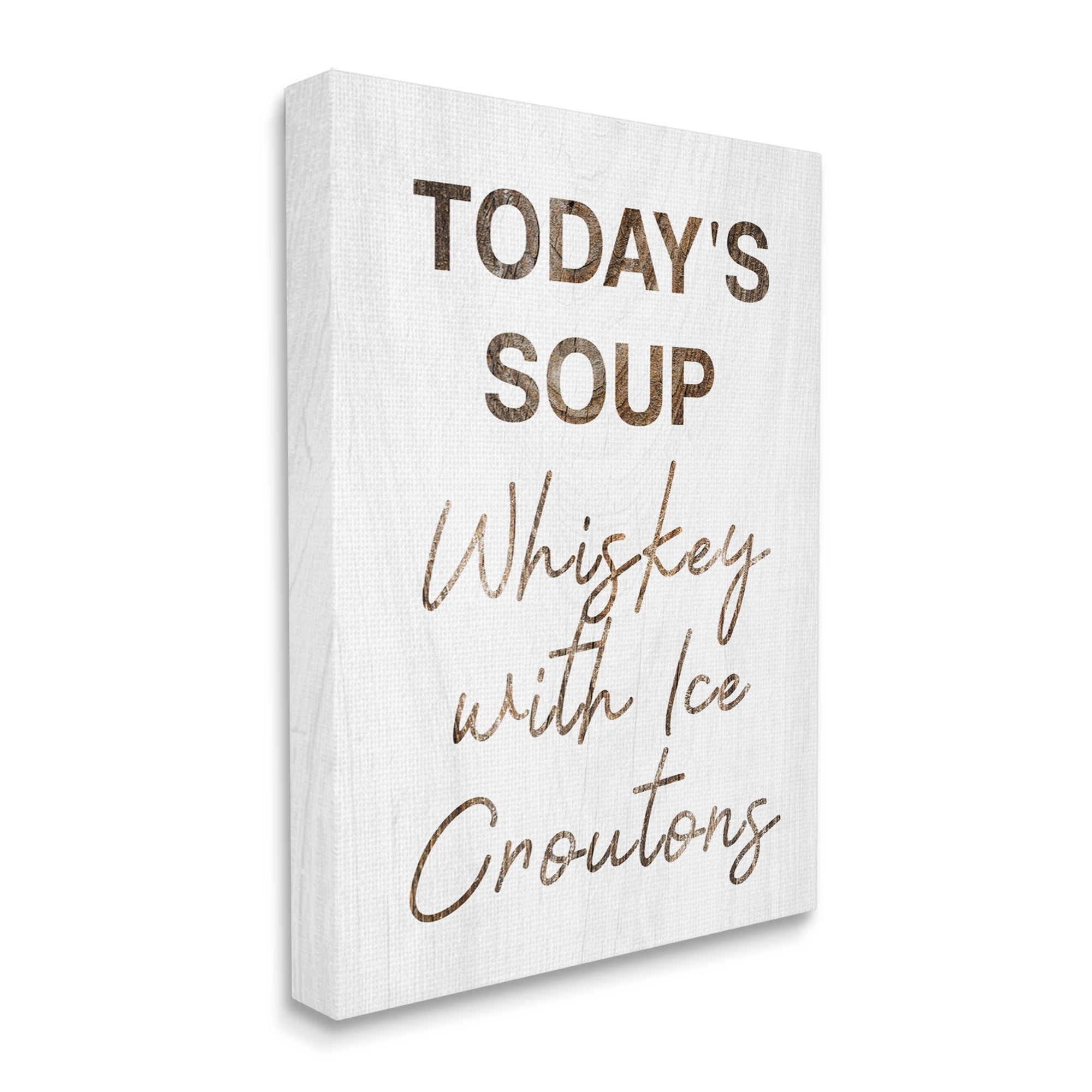 Stupell Industries Whiskey & Ice Croutons Witty Kitchen Cocktail Phrase Graphic Art Gallery Wrapped Canvas Print Wall Art, Design by Daphne Polselli