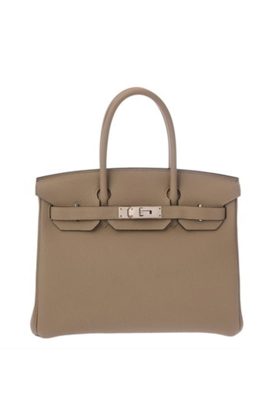 Pre-Owned HERMES Birkin 30 Tourtiere Gray C Stamp (circa 2018) Women's Togo Handbag A... (Good)