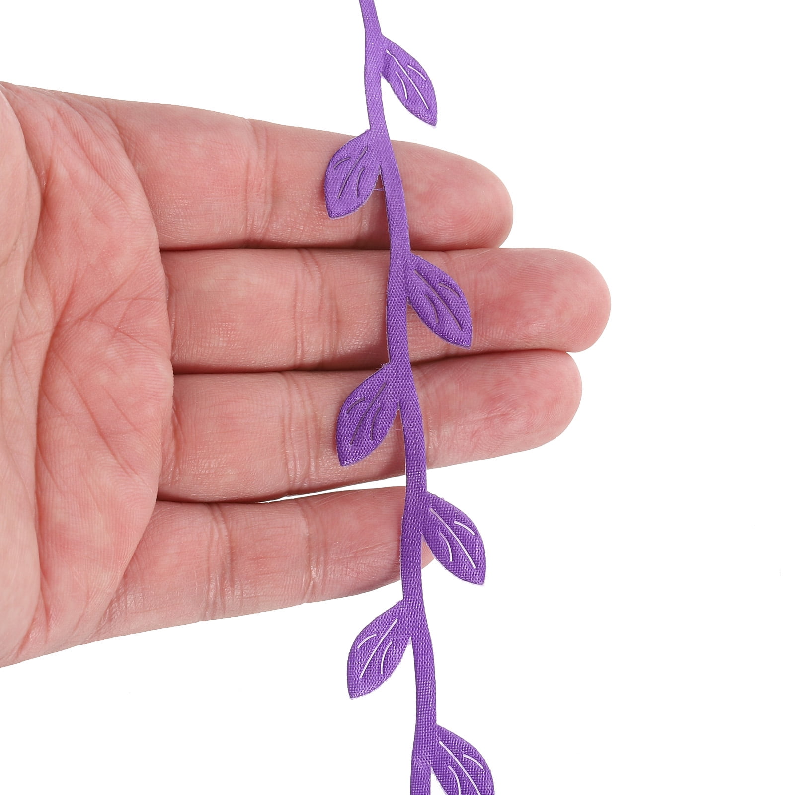 Unique Bargains Leaf Ribbon Artificial Leaf String for Wreath Making Gift Wrapping Purple
