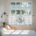 thumbnail image 3 of Watercolor Easter Tier Curtains 36 Inch Length, Cute Rabbits Flower Wreath Eggs Bow Plaid Cafe Short Curtains for Bathroom Over Sink, Small Kitchen Curtain Light Filtering Drapes 2 Panels 27.5"Wx36"L, 3 of 8