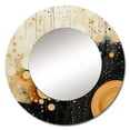 thumbnail image 2 of Designart "Medley in Monochrome IV" Abstract Collages Round Mirror Wall Décor Modern - Large Black Round Mirror - Round Mirror 29" x 29" Inch, 2 of 5