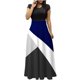 thumbnail image 2 of ICHUANYI Clearance Women's Floral Print Colorful Summer Dress Short Sleeve Dresses Beach Casual Maxi Sundress(Dark Blue, L) ICHUANYI WER2023080911313, 2 of 5