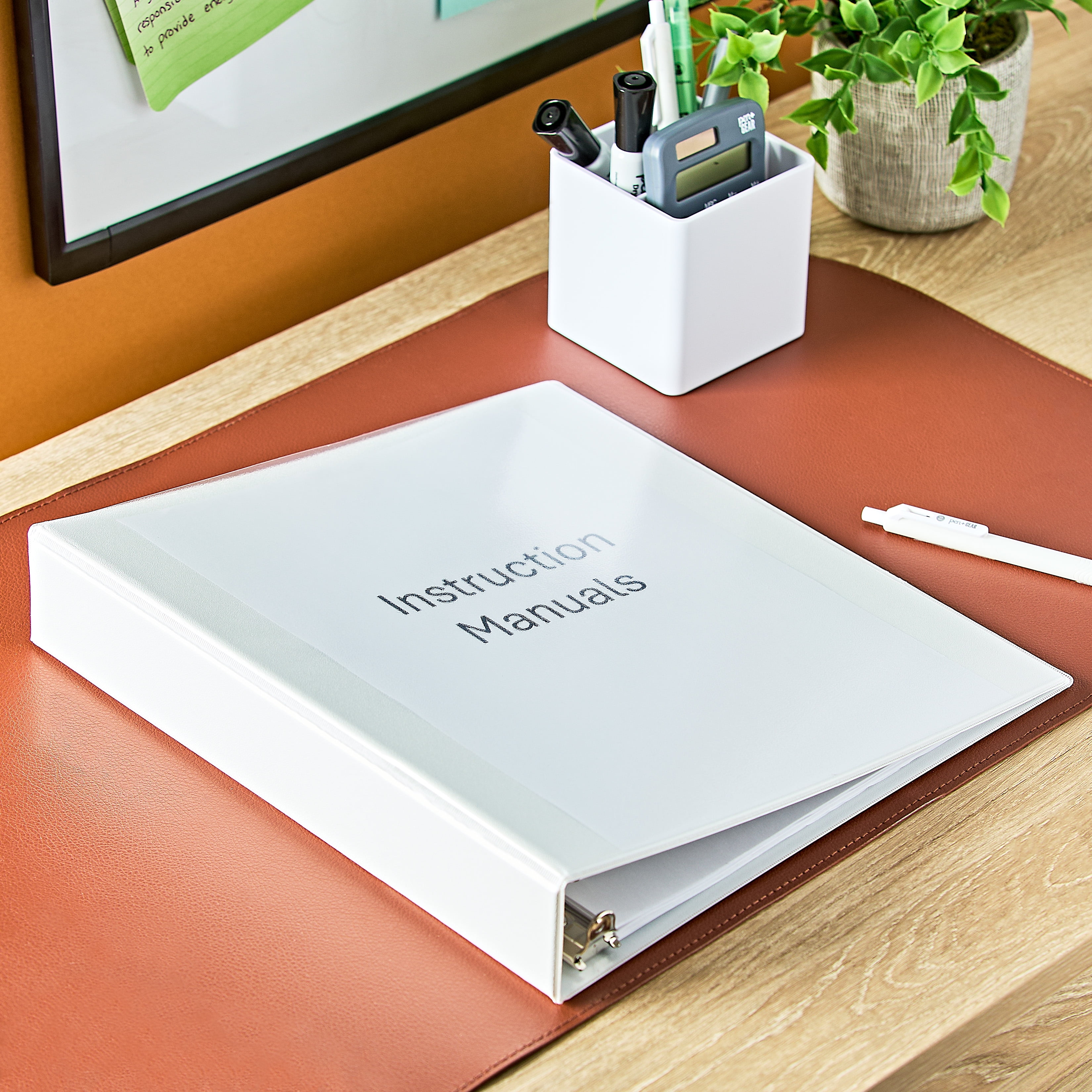 (2 pack) Pen+Gear Durable View 1.5" D-Ring Binder, White