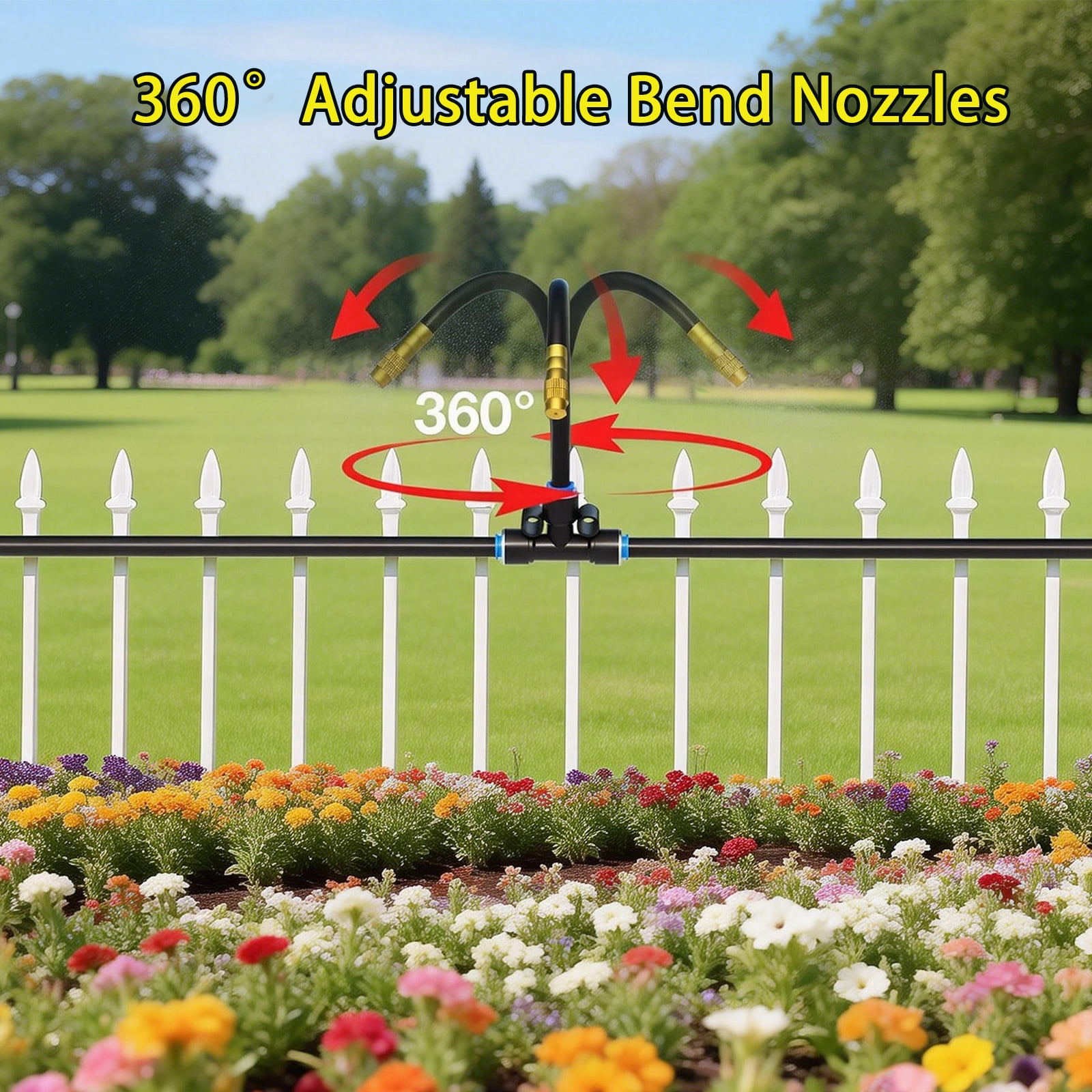 50FT Drip Irrigation Kit with Adjustable Nozzles & Quick Connect - Automatic Watering System for Raised Bed Garden, Greenhouse, Containers, Potted Plants - Water Efficient DIY Kit