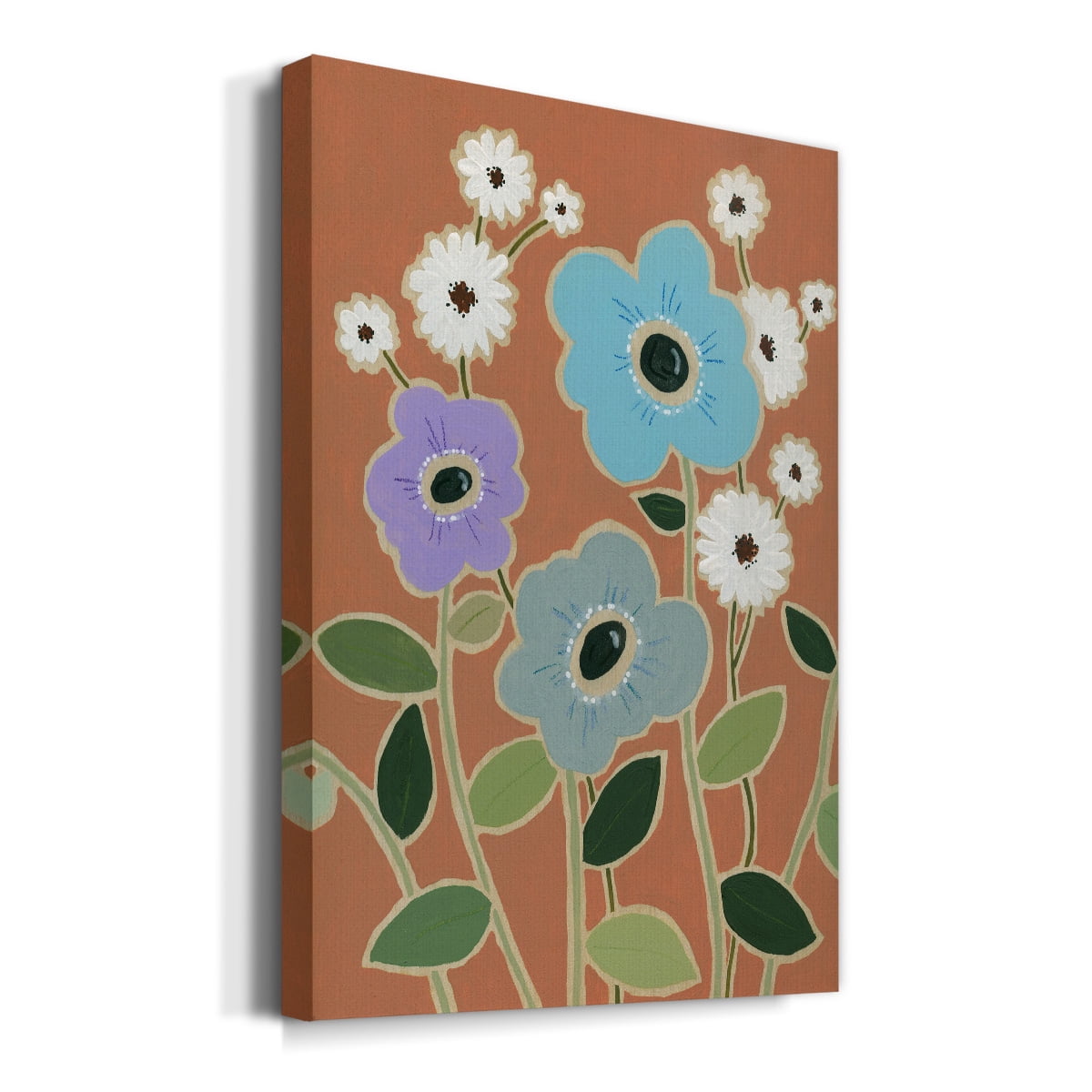 Woodblock Floral IV Premium Gallery Wrapped Canvas - Ready to Hang