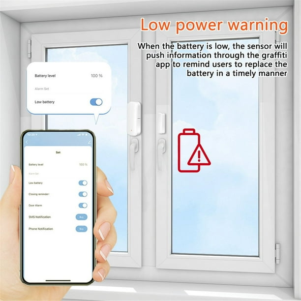 Sensor de Puerta Zigbee, Sensor de Ventana, Detector de Apertura de Puerta Tuya, Sensor de Puerta Inteligente Inalámbrico, Alarma para Seguridad y Automatización del Hogar