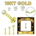 thumbnail image 4 of 18 Karat Solid Gold Labret / Monroe Stud 16 Gauge with Threadless CZ, 4 of 9