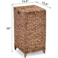 thumbnail image 2 of Laundry Hamper with Lid, Clothes Hamper with Removable Liner Bag, Wicker Laundry Basket, Heightened Feet, Rattan Natural Handwoven Water Hyacinth Foldable Laundry Basket, 2 of 12
