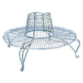 thumbnail image 4 of SAFAVIEH Ally Darling Outdoor Wrought Iron Tree Bench, Antique Blue, 4 of 10