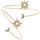 thumbnail image 4 of 2 pulseras de brazo abiertas con diseño de sol y luna para mujer, 4 of 6