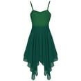 thumbnail image 6 of Haitryli Women Adult Lyrical Camisole Ballet Dance Leotard Dress Gymnastics Bodysuit Asymmetric Chiffon Dancewear Green L, 6 of 7