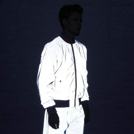 Sports Reflective Clothing Reflective Flight Jacket Reflective Baseball Uniform for Men Women Hip Hop 3M Charge Reflective Jacket (Color : Gray, Size XXXL) | Walmart Canada