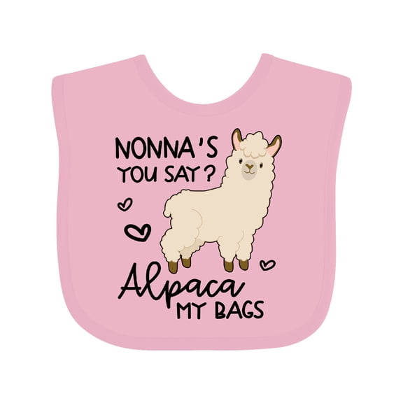 Inktastic Nonna's You Say Alpaca My Bags Boys or Girls Baby Bib