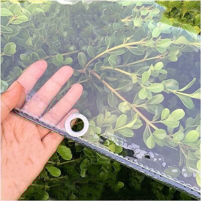 Insulated Clear Vinyl PVC Tarp, Waterproof and Tear-Resistant Cover with Enhanced Visibility for Gardening, Camping, and Outdoor Protection (1X1M)
