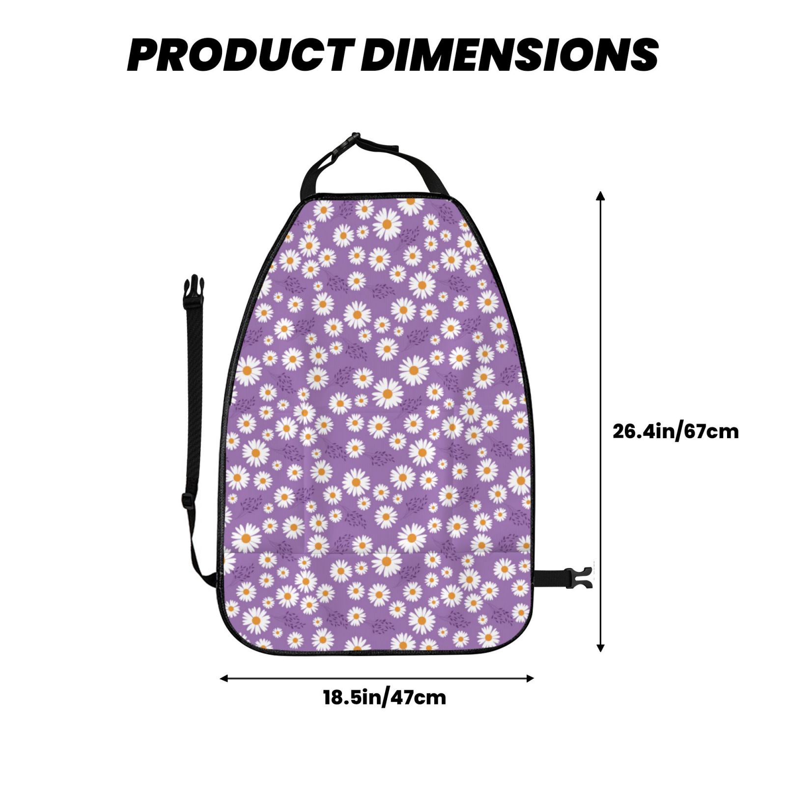 Xecao Daisies Flowers Pattern Car Seat Back Protector 2 Pack Large Capacity Pocket, Kick Mats Back Seat Protector