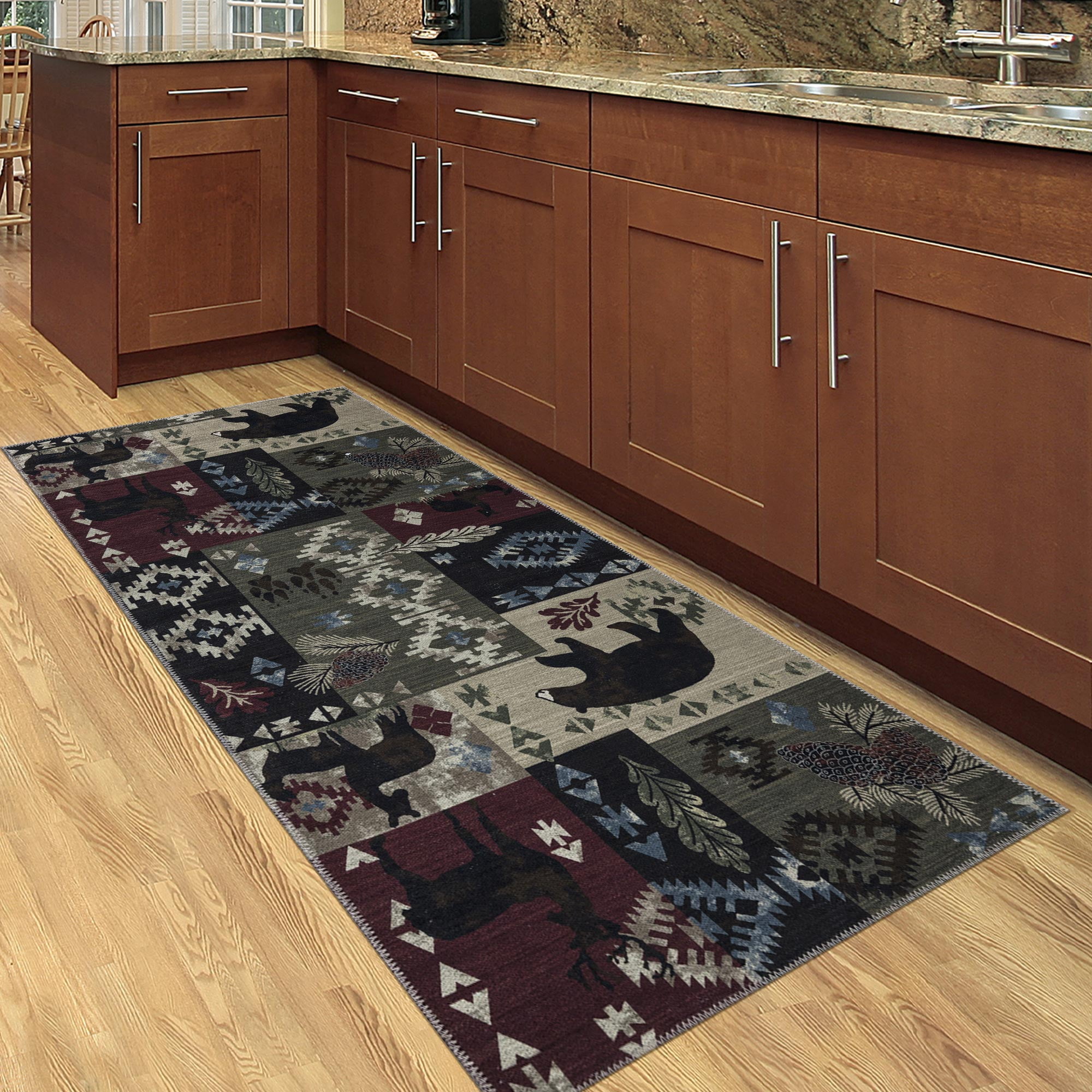 Ottomanson Machine Washable Cotton 3x6 Flatweave Runner Rug for Bedroom, 2'7" x 6', Multicolor Southwestern