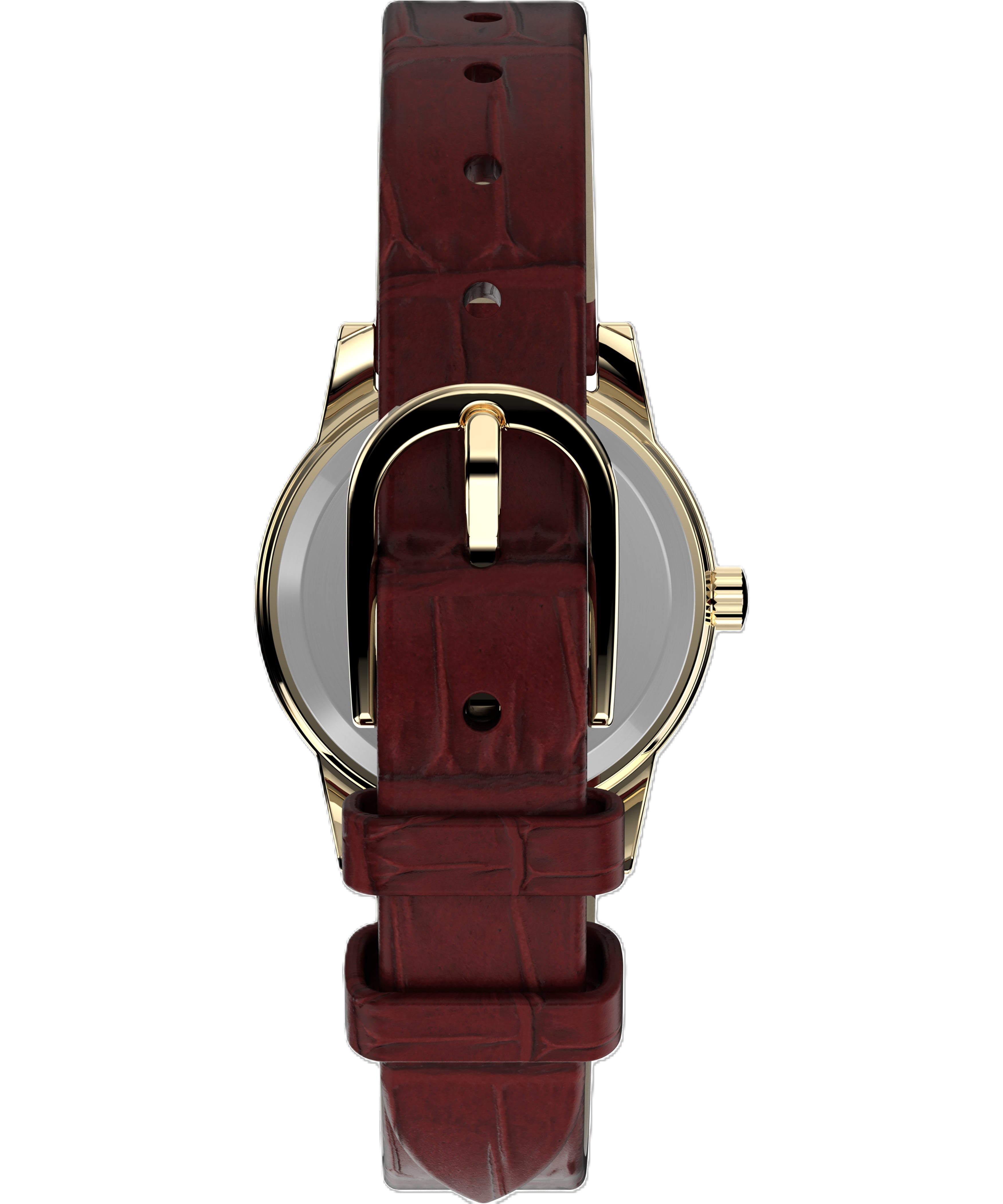 Timex Women's Essex Avenue Gold/Burgundy/MOP 25mm Dress Watch, Leather Strap