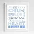 thumbnail image 2 of Baby Boy Nursery Art For This Child I Prayed Christian Art Bible Verse Blue and White Baby Shower Gift Christening Gift Baptism Gift 16x20, 2 of 2