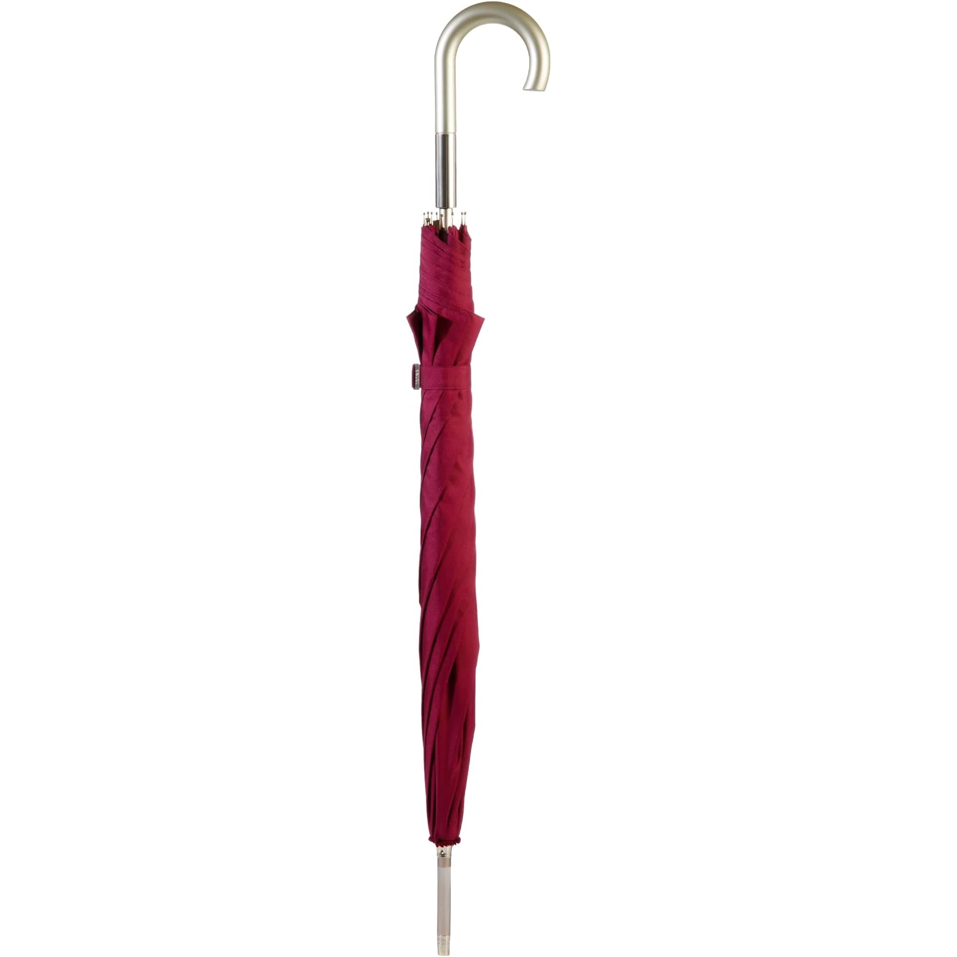 totes Large Eco Auto-Open Stick Umbrella with a Classic J Hook Curved Handle, Wild Rose, 46"