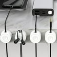 thumbnail image 5 of Floleo 6PCS Magnetic Cable Organizer,Desktop Cable Management Clips for Phone Charger USB Data Cords,Cord Holder Wire Organizer for Office Home Desk Accessories,Strong Adhesive Durable Plastic Design, 5 of 6