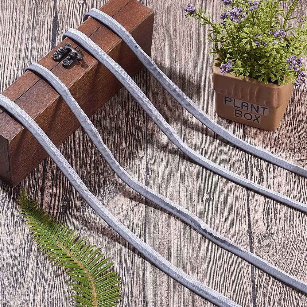 Reflective Fabric Tape Strip For Costumes Bag Sewing Edge Strip Sewing Accessory Gray 9x2mm 100m/bundle