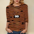 thumbnail image 2 of Godom Womens 3/4 Sleeve Shirts 2025 Fall Tunic Tops Crewneck Blouses Halloween Print, 2 of 6