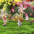 thumbnail image 1 of 7 Uds accesorios de jardín de hadas, recuerdos de fiesta DIY, escultura artesanal, estatua de conejo de hadas de flores para jardín de balcón, 1 of 8