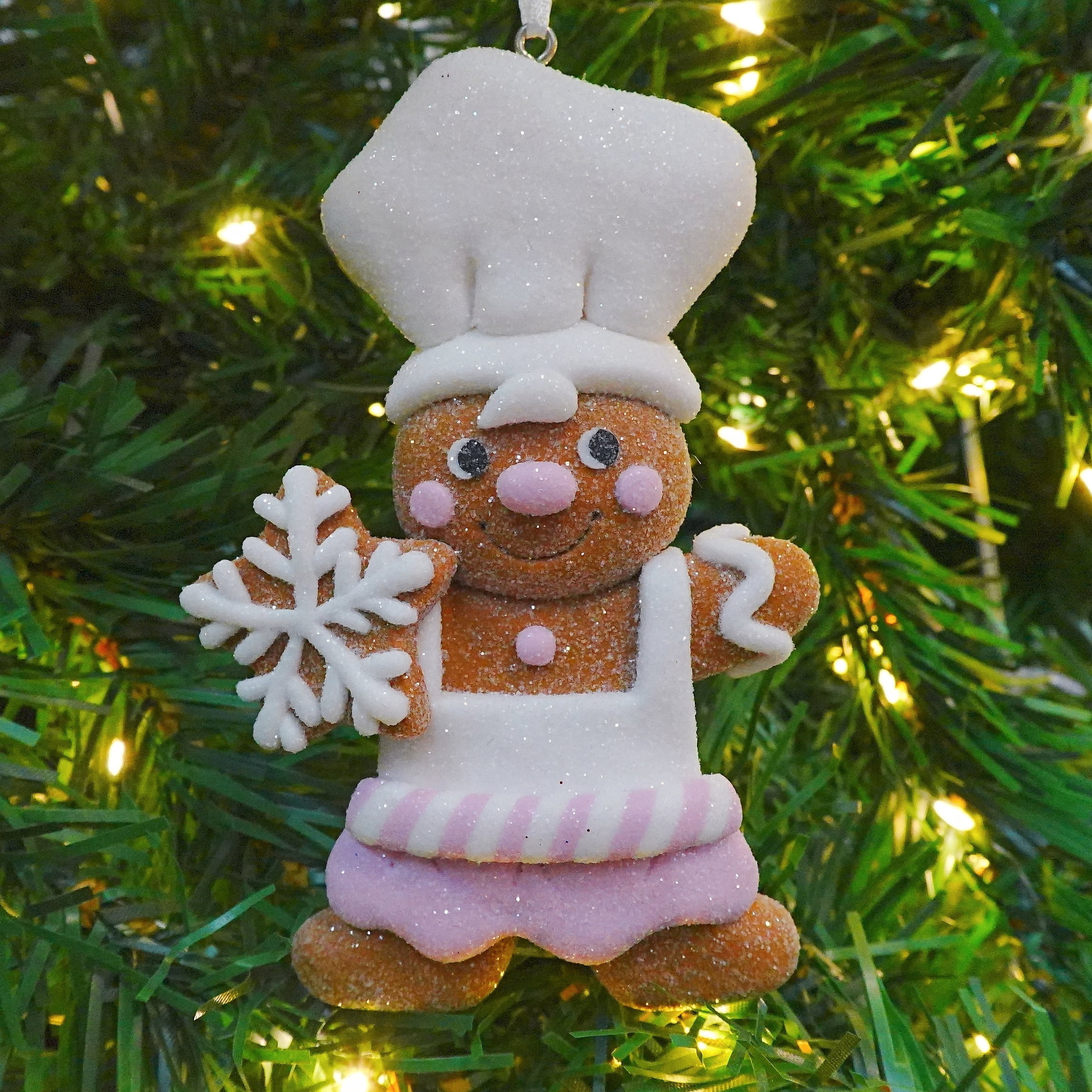 Multicolor Clay Dough Snowflake Gingerbread Chef Christmas Ornament, 4.5", by Holiday Time