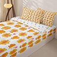 thumbnail image 3 of Erosebridal Cartoon Orange Heart Bloom Zipper Queen Comforter Set with Fitted Sheet and 2 Pillowcases,Cute Floral Dot Zipper Bedding Set For Girls,Polkadot Reversible,4-Piece, 3 of 7