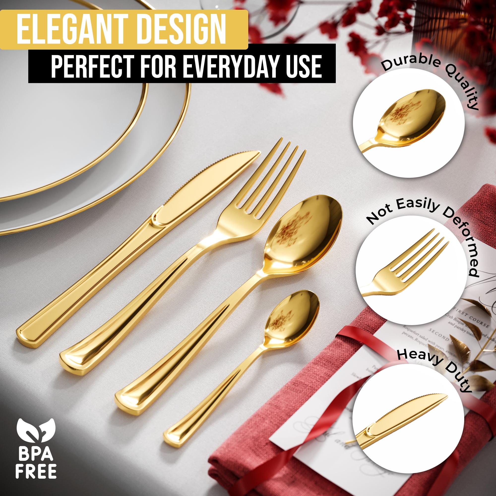 Exquisite Premium Gold Plastic Knives - 20 Ct. - Walmart.com