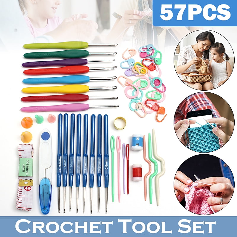 icoco 16 tamaño Crochet Set 57 Pin TejerHooks Aguja Yarn Tool icoco 16 tamaño Crochet Set 57 Pin TejerHooks Aguja Yarn Tool