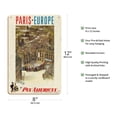 thumbnail image 2 of Paris - Europe via ‘Eet mus’ be a very marvelous Airline’ - Vintage Travel Poster by William Linzee Prescott c.1950s - 8 x 12 inch Vintage Wood Art Sign, 2 of 4