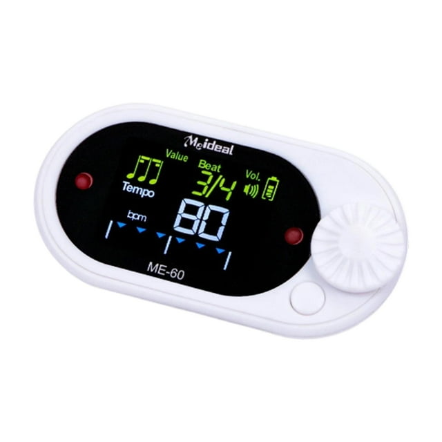 Milaget Digital Metronome Beat Speed Adjustable Tone Generator for Bass Piano Guitar White